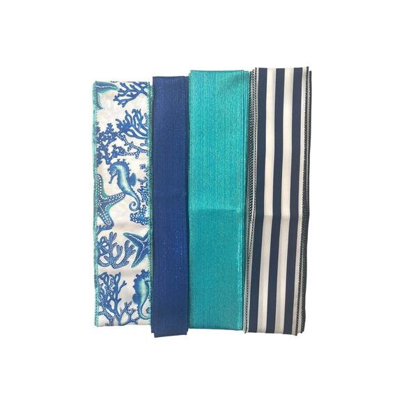 Find Me By the Sea Seahorse Sign Ribbon Summer Beach House Wreath Kit Bundle - Picture 4 of 8